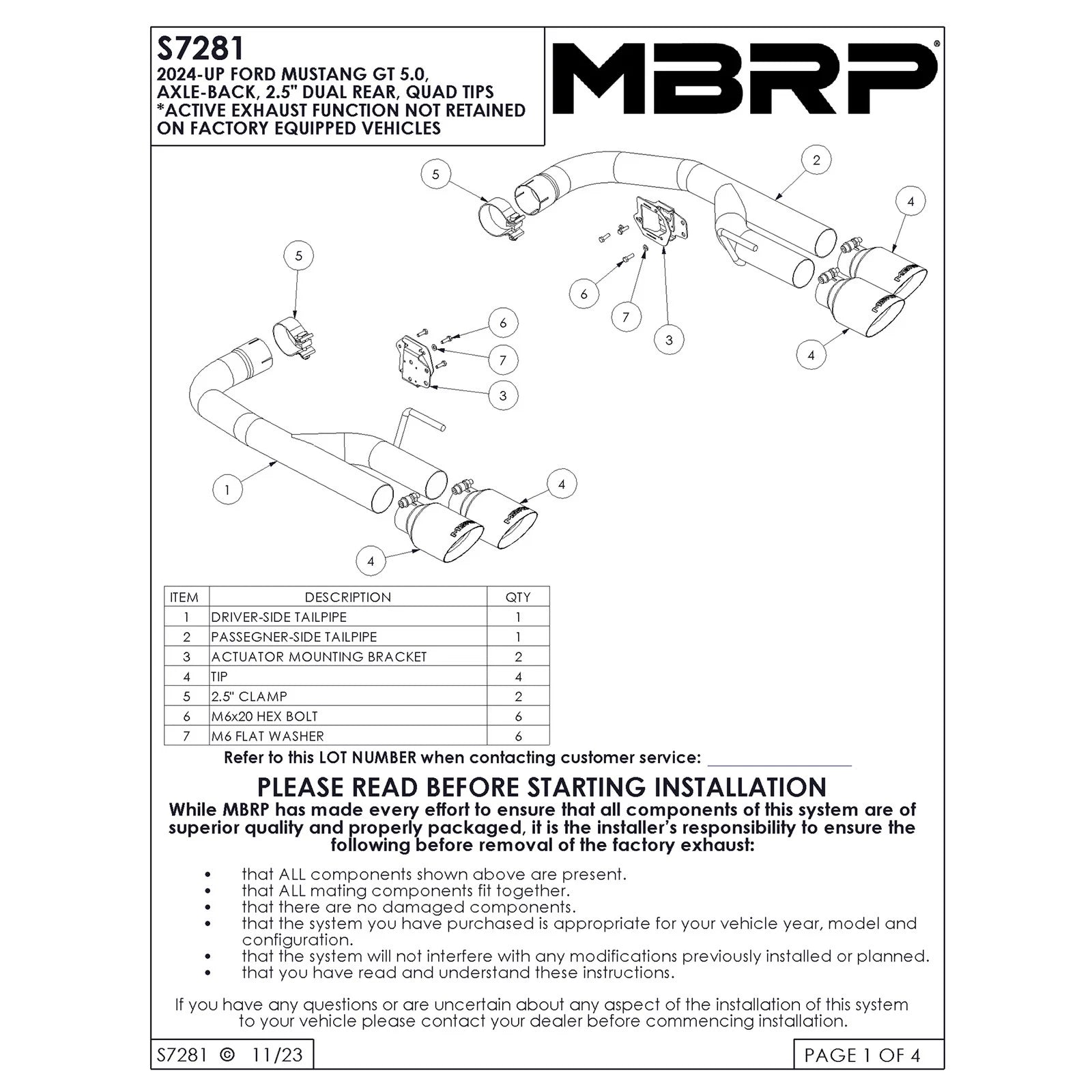 MBRP T304 SS 2.5in Axle-Back Dual Exhaust | Ford Mustang Mach-E/S650 (S72813CF)