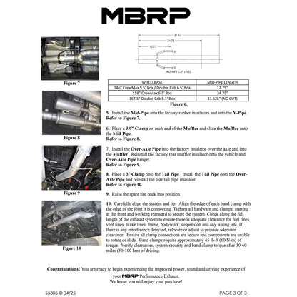MPRP 22-25 Toyota Tundra 3.4L 3in Cat Back Single Rear Turn Down | Toyota Tundra (22-25) (S5305304)