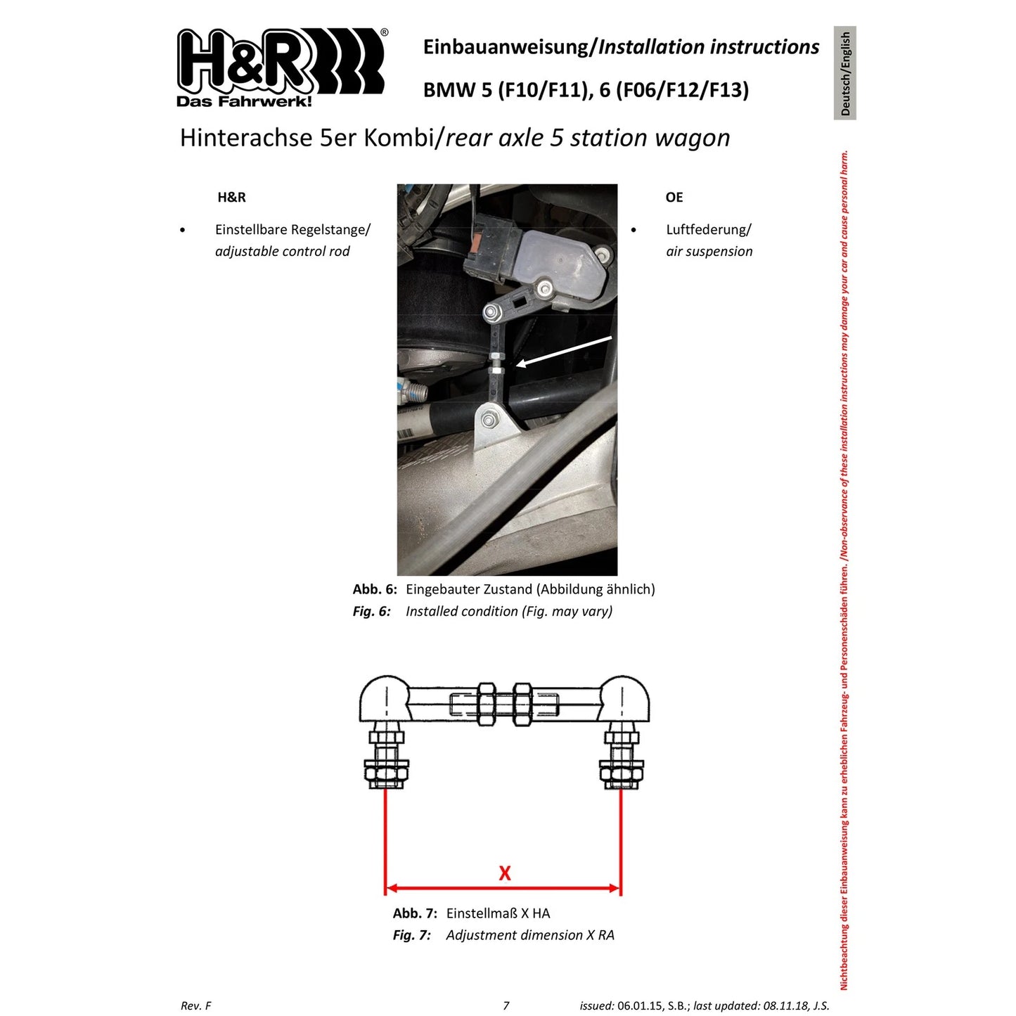 H&R VTF Adjustable Lowering Springs | BMW 650i Coupe (12-19) w/ Adaptive Drive (F13) (23000-5)
