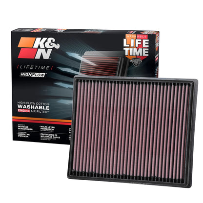 K&N 33-5116 High Flow Performance Air Filter for 2020-24 Nissan Frontier 3.8L V6