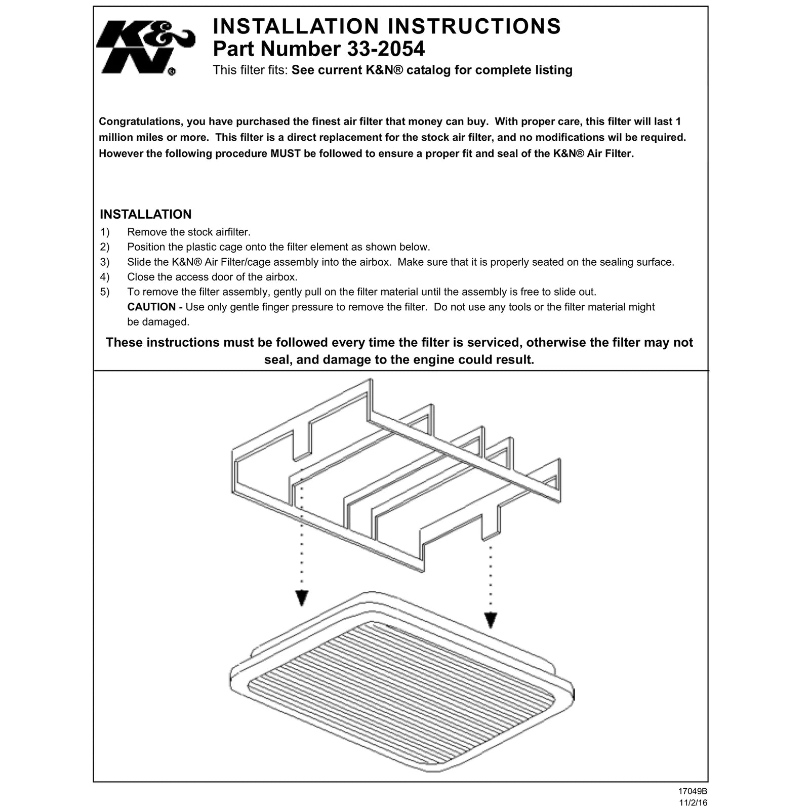 K&N Replacement Air Filter | Multiple Toyota/Lexus Fitments (33-2054)