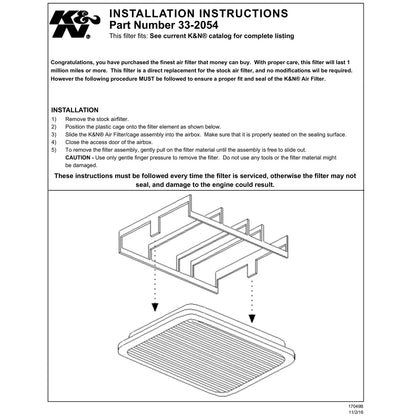 K&N Replacement Air Filter | Multiple Toyota/Lexus Fitments (33-2054)