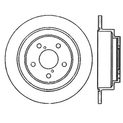 Stoptech Power Slot Rear Shortstop Slotted Brake Rotor | 2002-2005 Subaru WRX (126.47011SL)