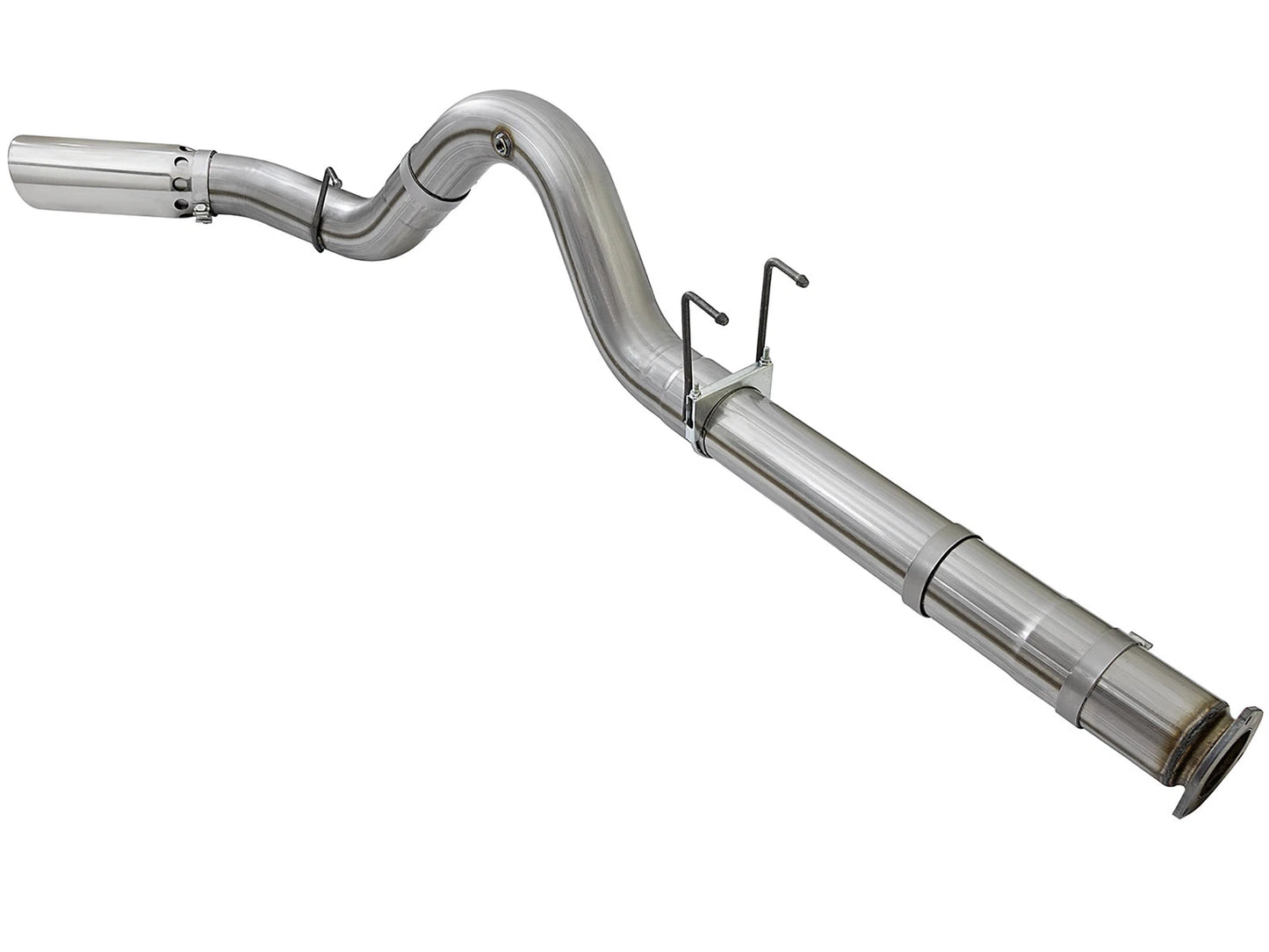 aFe 5in HD 409-SS DPF-Back Exhaust w/ Polished Tip | Ford Diesel Trucks V8 6.7L (17+) (49-43090-P)