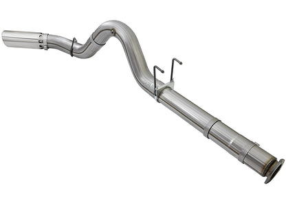 aFe 5in HD 409-SS DPF-Back Exhaust w/ Polished Tip | Ford Diesel Trucks V8 6.7L (17+) (49-43090-P)