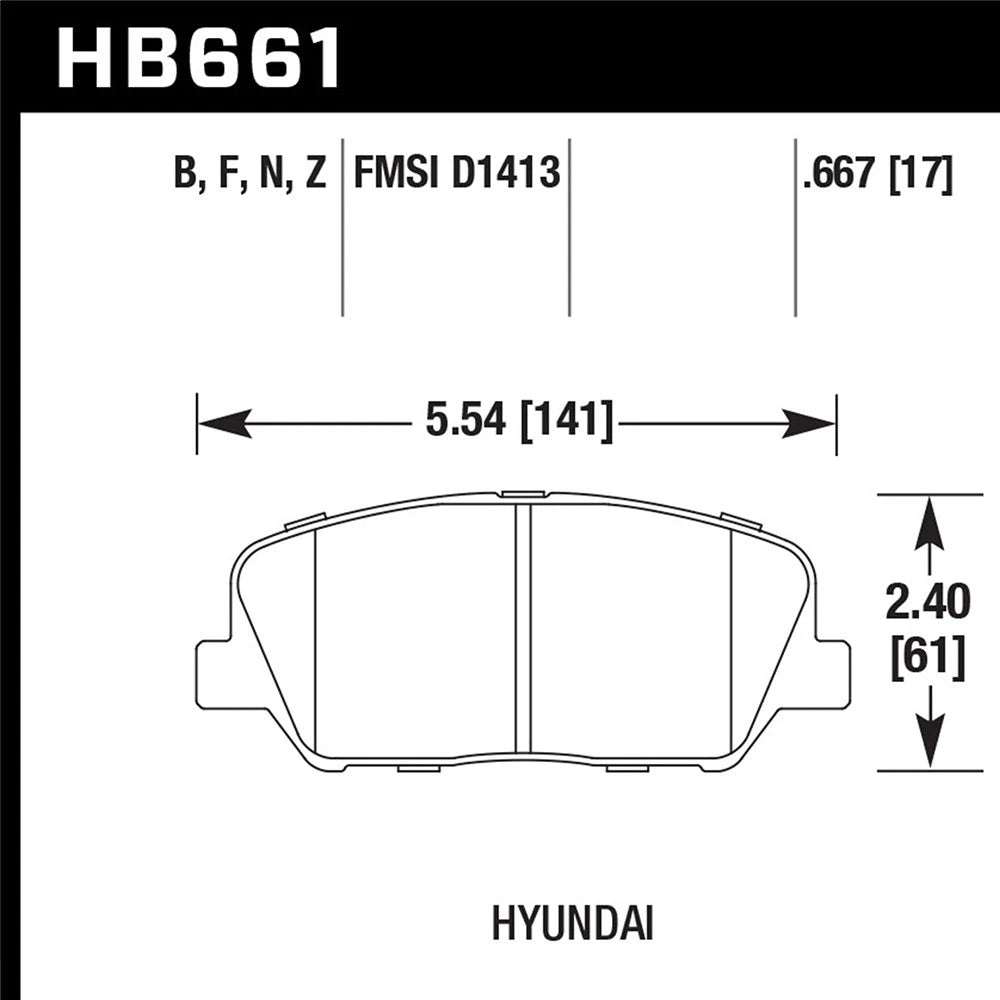 Hawk HPS Front Brake Pads | 2009-2015 Hyundai Genesis Coupe 2.0T (HB661F.667)