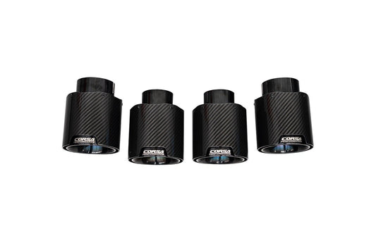 CORSA Replacement / Carbon Fiber 4.5 in Quad Tip Kit | 2020-24 Corvette C8 CORSA Systems (21109CF)