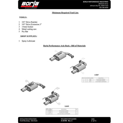 Borla ATAK Axle-Back Exhaust | 2015-2019 Ford Mustang Ecoboost / V6 Coupe (11890)