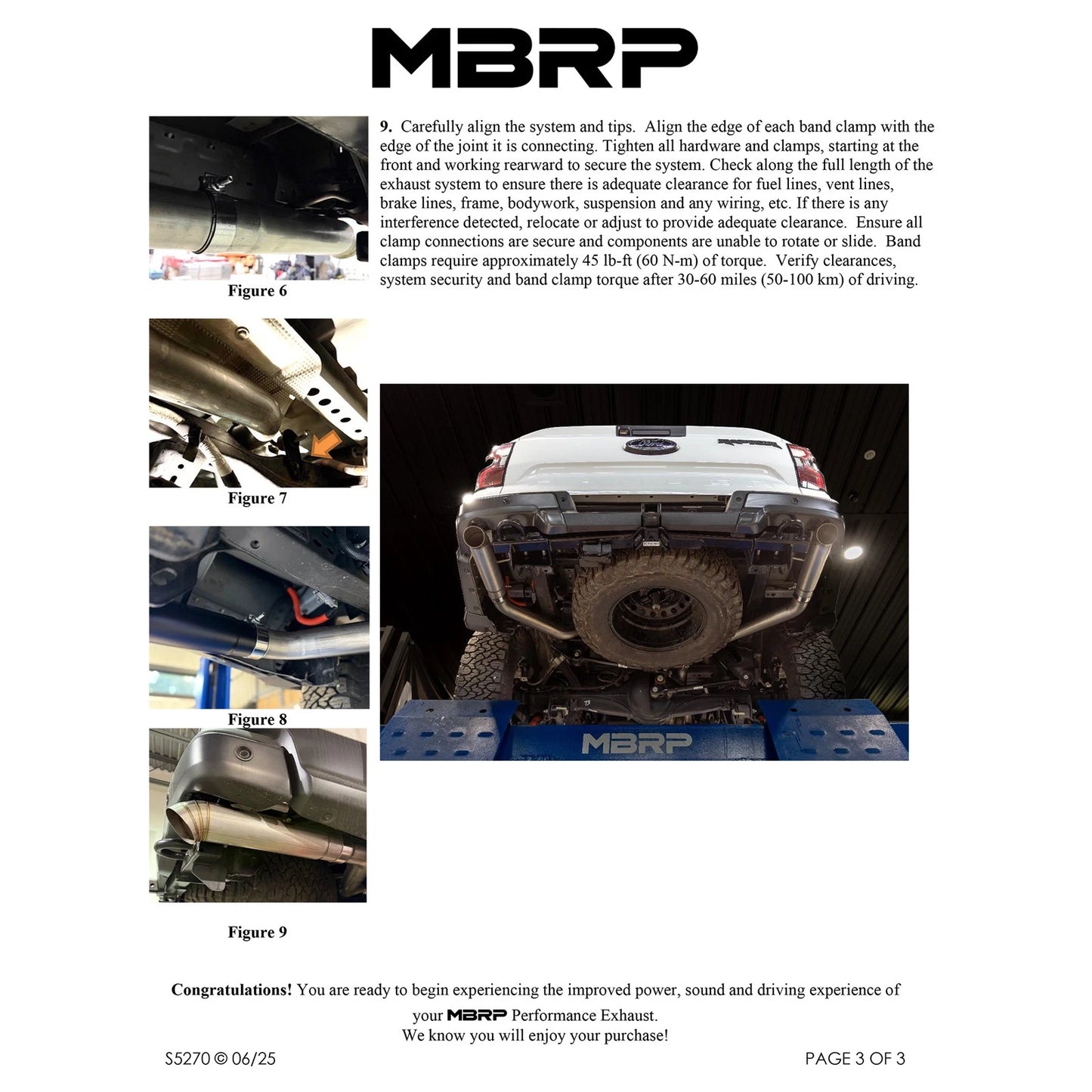MBRP 3in D&R Axle Back Exhaust | Ford Ranger (22-26) (S5270BLK)