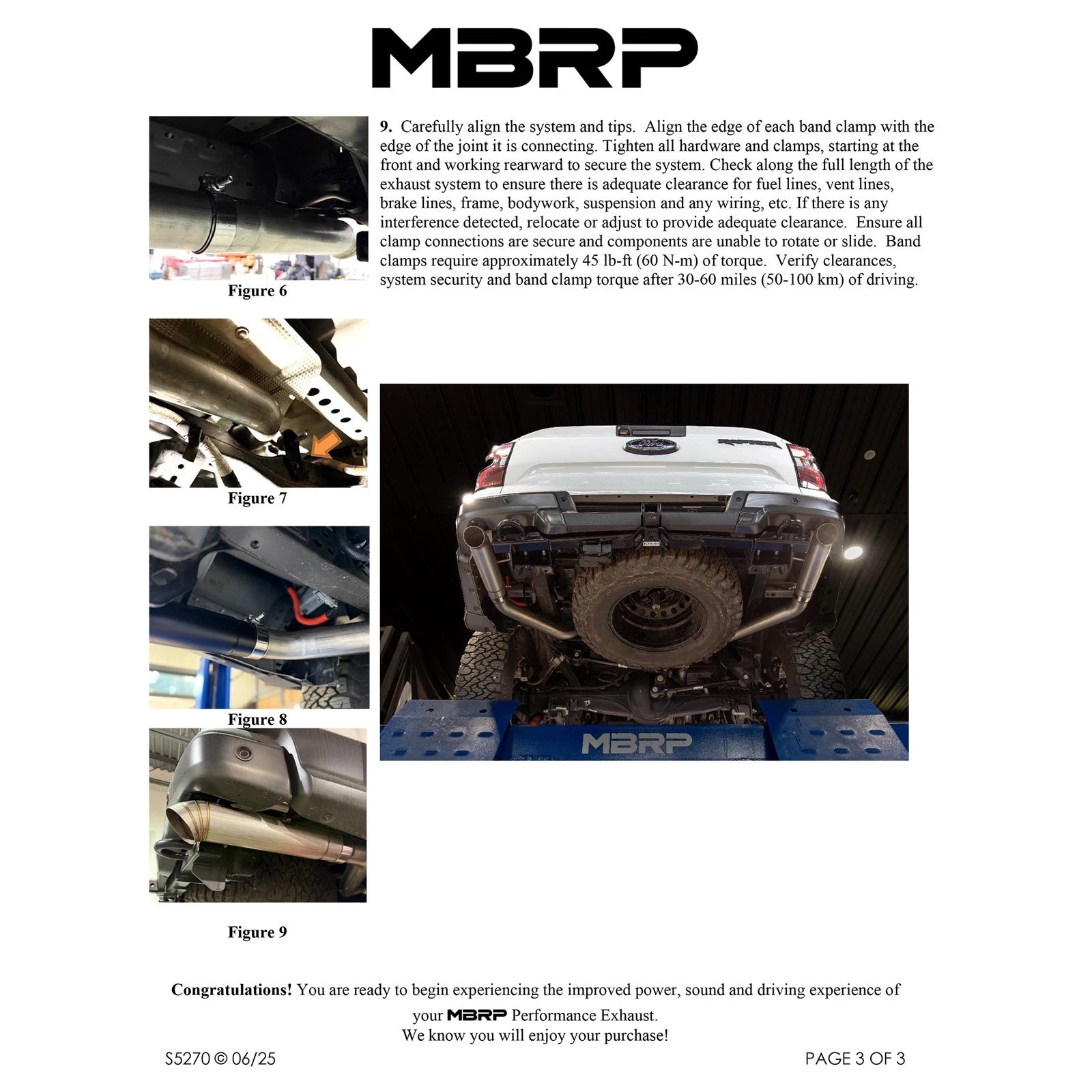 MBRP 3in D&R Axle Back Exhaust | Ford Ranger (22-26) (S5270BLK)