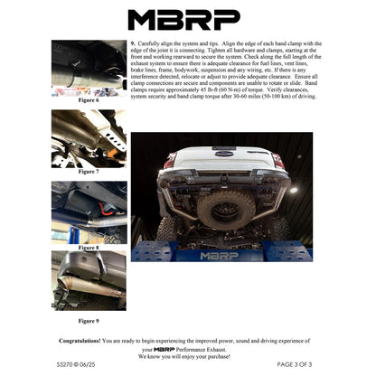 MBRP 3in D&R Axle Back Exhaust | Ford Ranger (22-26) (S5270BLK)