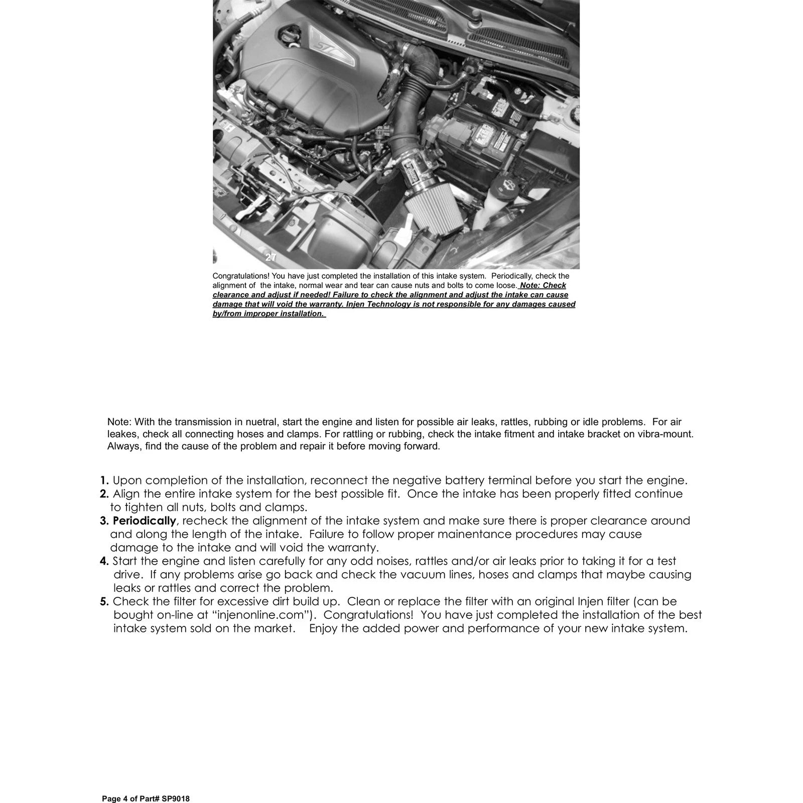 Injen Short Ram Intake | Ford Fiesta ST (08-19) 1.6L Turbo (SP9018P)