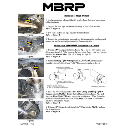MBRP 3in Dual Split D&S Cat-Back Exhaust | Ford Ranger 19-23 (S5223BLK)