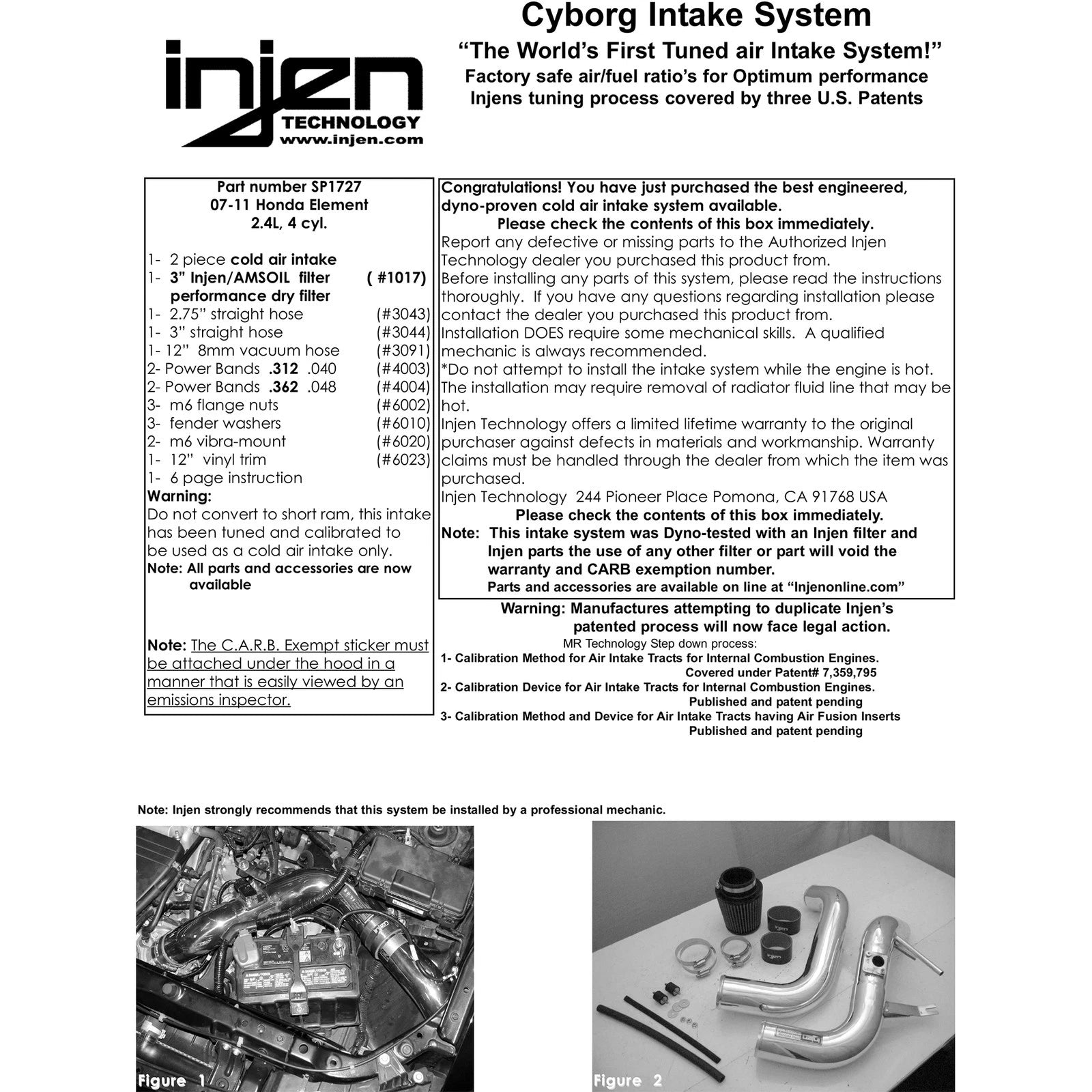 Injen Polished Cold Air Intake System | Honda Element (07-08) (SP1727P)