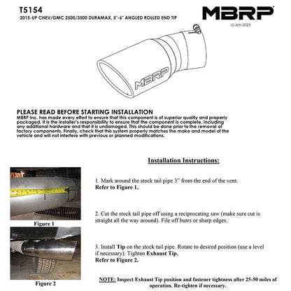 MBRP T6in OD Tip | Silverado 2500/3500 HD (20-26) / Sierra 3500 HD (14-19) (T5154)