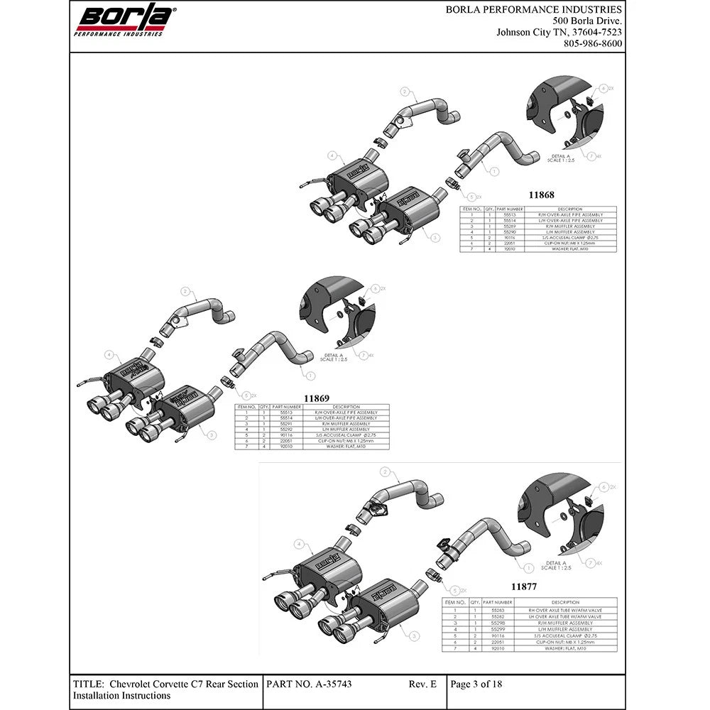 Borla Axle-Back Exhaust System - ATAK | 2014-2019 Chevrolet Corvette 6.2L (11875)