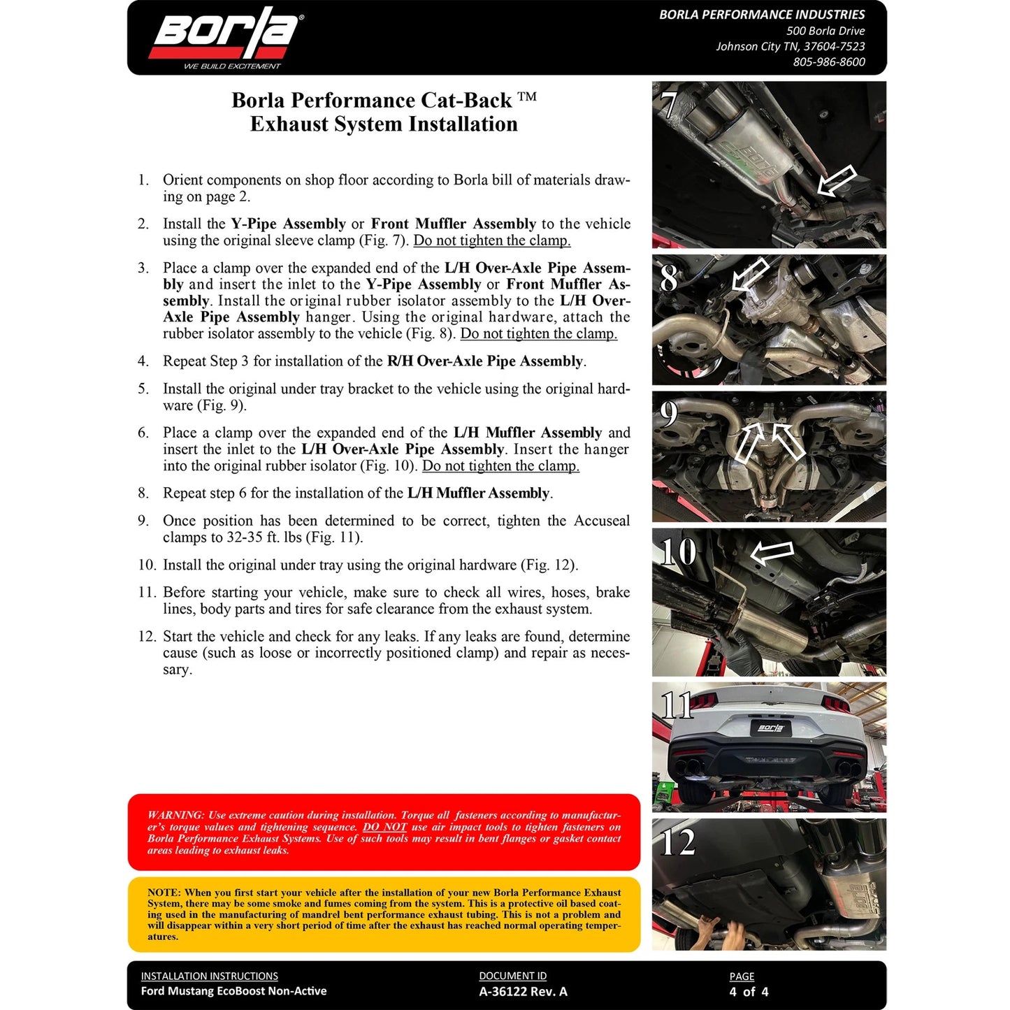 Borla 2.3L EcoBoost ATAK Catback Exhaust | Ford Mustang (24) Non-Active (140982BC)