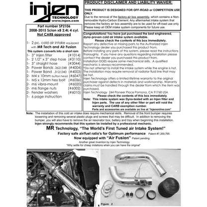 Injen Cold Air Intake | Scion xB (08-15) (SP2106BLK)