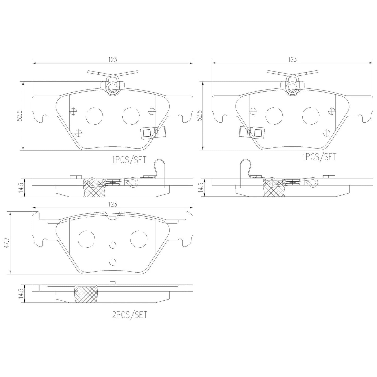 Brembo Premium OE Ceramic Rear Brake Pads | Subaru WRX (16-20) / Legacy/Outback/2019 Crosstrek (15-19) (P78026N)