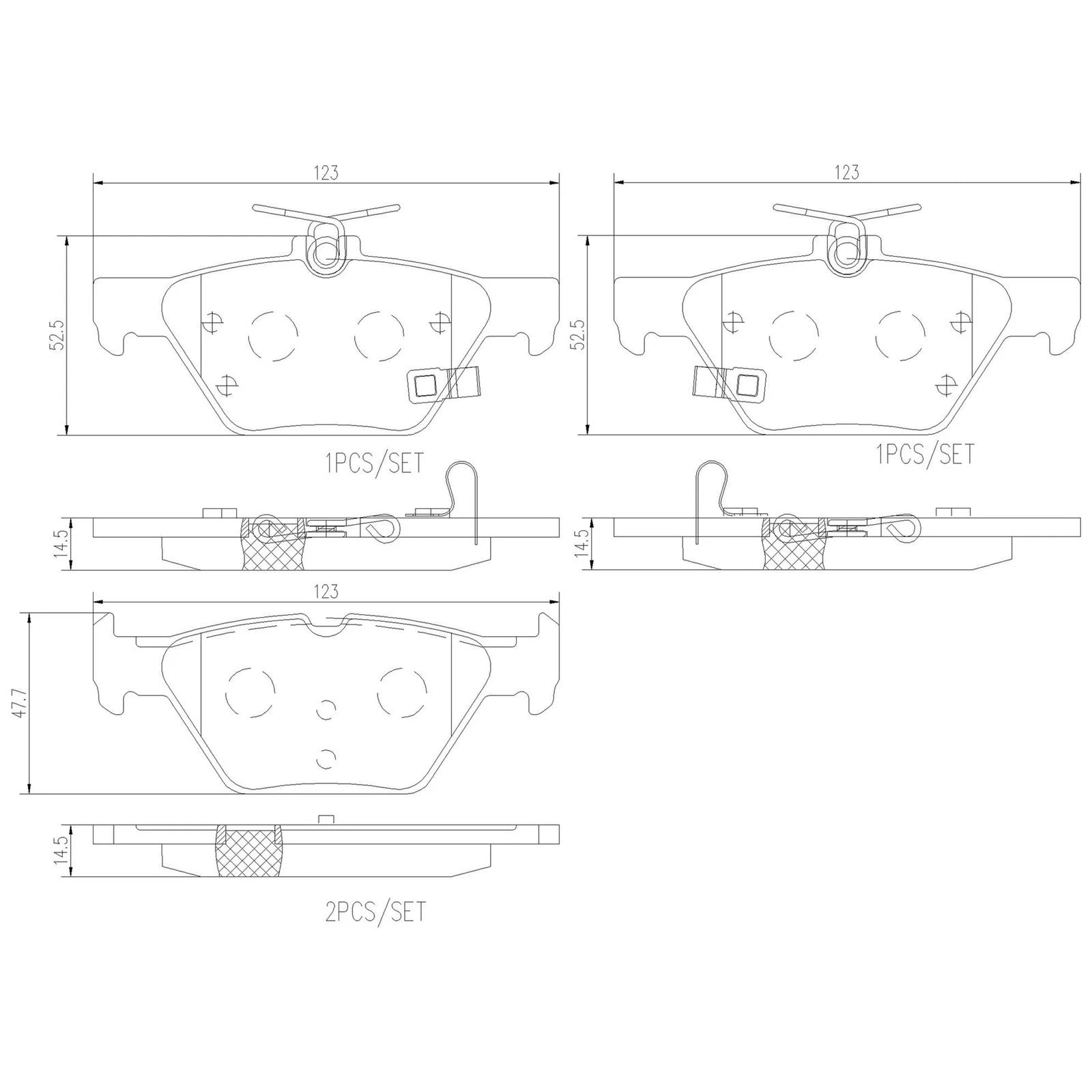 Brembo Premium OE Ceramic Rear Brake Pads | Subaru WRX (16-20) / Legacy/Outback/2019 Crosstrek (15-19) (P78026N)