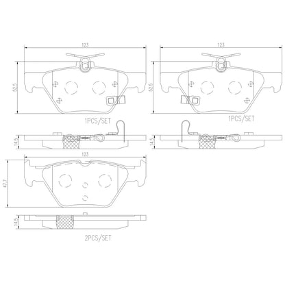 Brembo Premium OE Ceramic Rear Brake Pads | Subaru WRX (16-20) / Legacy/Outback/2019 Crosstrek (15-19) (P78026N)