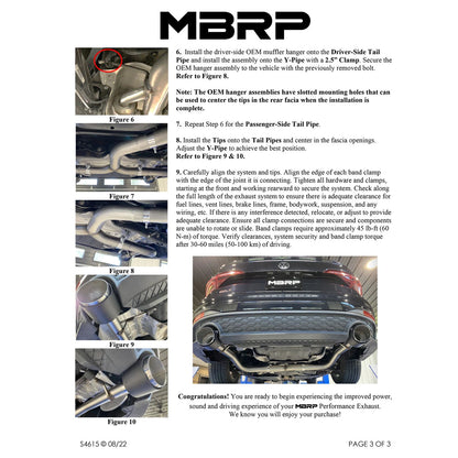 MBRP 3in/2.5in Cat-Back Dual Rear Exit Exhaust T304 | Volkswagen Jetta GLI (22) (S4615304)