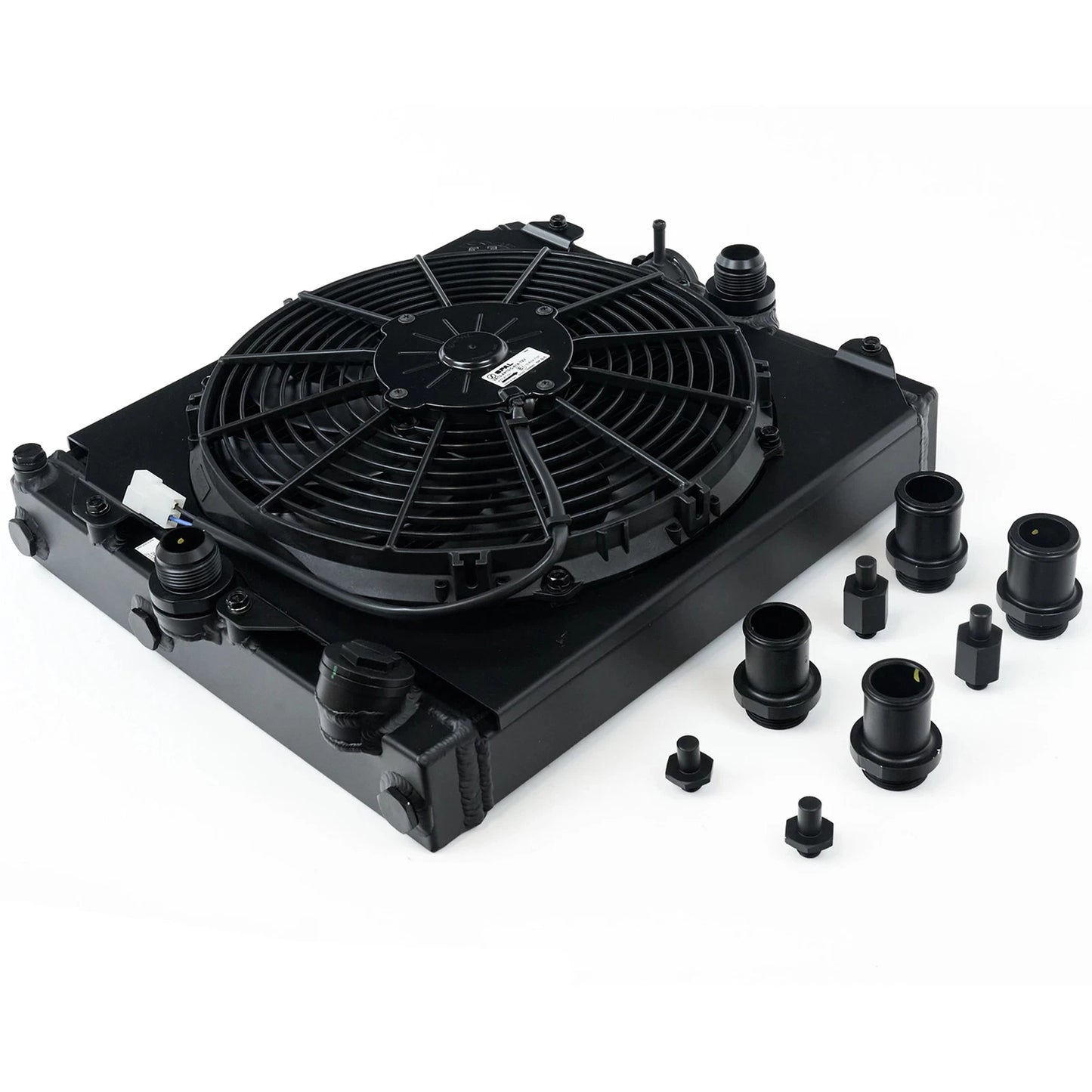 CSF Half Cooling Radiator with 12″ SPAL Fan (black) | MITSUBISHI Evolution 7/8/9