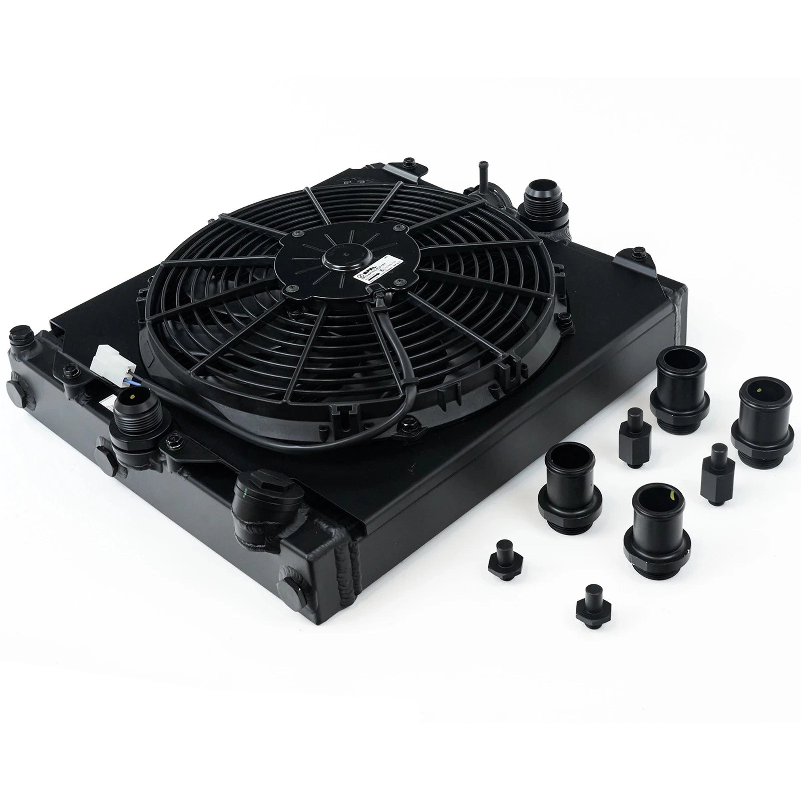 CSF Half Cooling Radiator with 12″ SPAL Fan (black) | MITSUBISHI Evolution 7/8/9