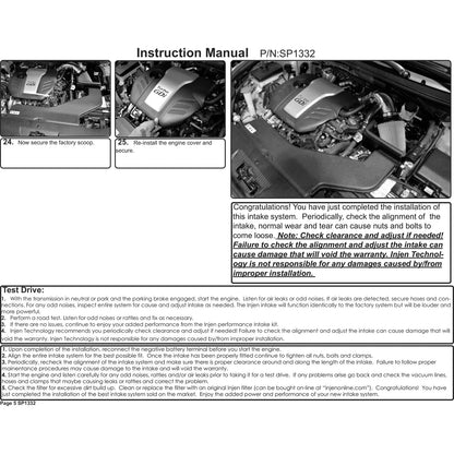 Injen Black Short Ram Intake | Hyundai Sonata (15-18) / Kia Optima / Hyundai Azera (12-17) / Kia Optima (16-20) (SP1332BLK)