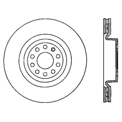 StopTech 127.33098L Front Left Drilled Brake Rotor for 06-18 GTI / 06-21 Passat