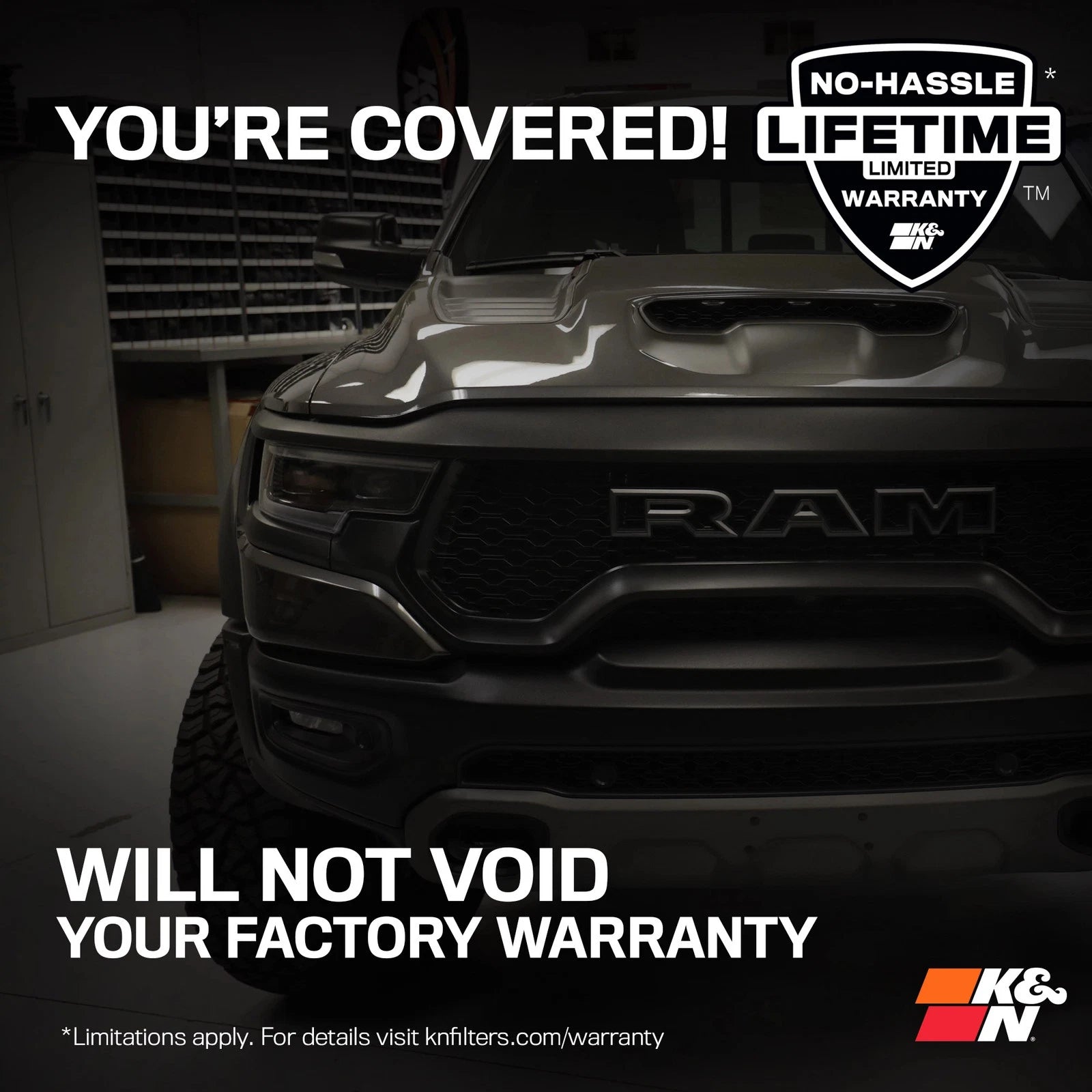 K&N 20-23 RAM 1500 V6 3.0L Diesel Performance Air Intake System | RAM 1500 V6 3.0L Diesel (63-1586)