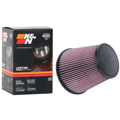 K&N RU-1029 Universal Round Tapered Performance Washable Air Filter for Intake