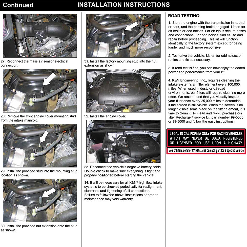 K&N 12 Toyota Tundra 5.7L V8 AirCharger Performance Intake | Toyota Tundra (05-23) (63-9036)