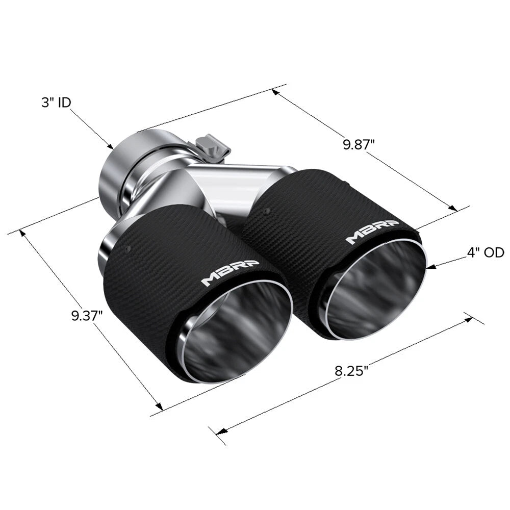 MBRP Dual Wall Angle Cut Dual 4-Inch Outlet | Universal (T5183CF)