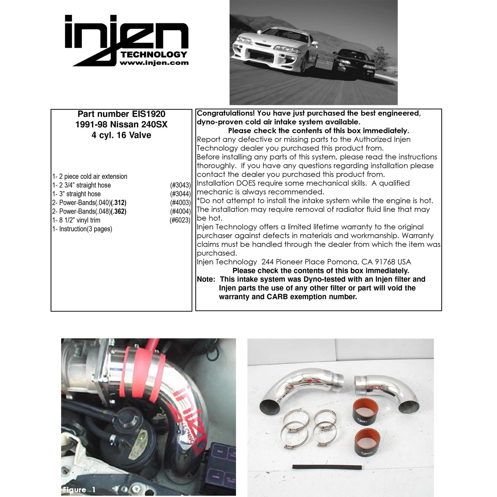 Injen Short Ram Intake | Toyota Celica / Supra / Nissan 200SX / 240SX / Mazda 929 / Infiniti G20 (85-98) (EIS1920P)