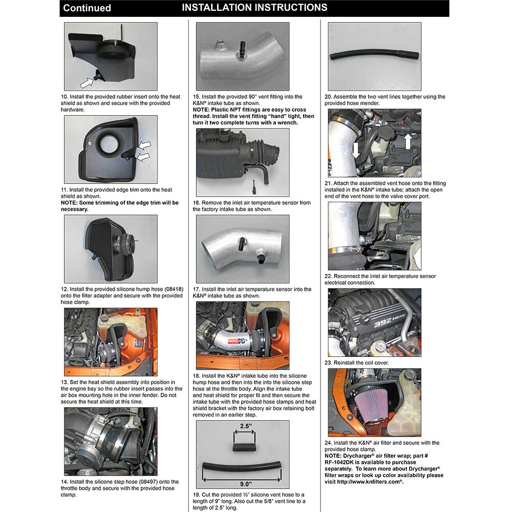 K&N Engineering Performance Intake Kit Typhoon: Dodge Challenger 2011 6.4L V8