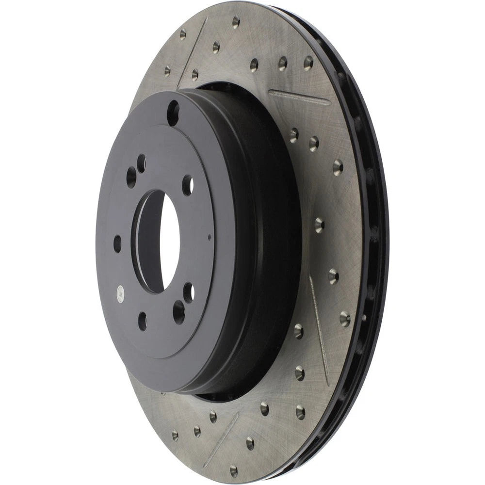 StopTech 127.51035R Rear Right Drilled Slotted Brake Rotor for 2010-2016 Genesis