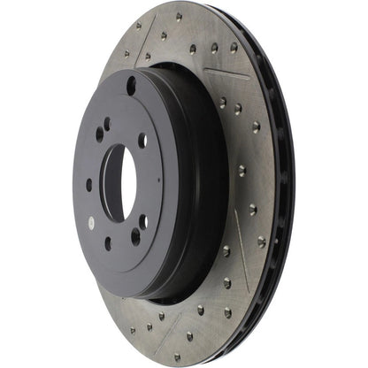 StopTech 127.51035R Rear Right Drilled Slotted Brake Rotor for 2010-2016 Genesis