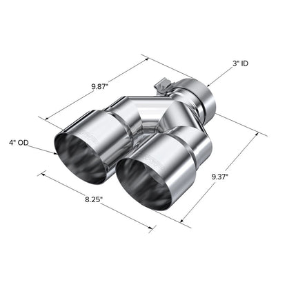 MBRP Single Wall Angle Cut Dual 4-Inch Outlet | Universal (T5182)