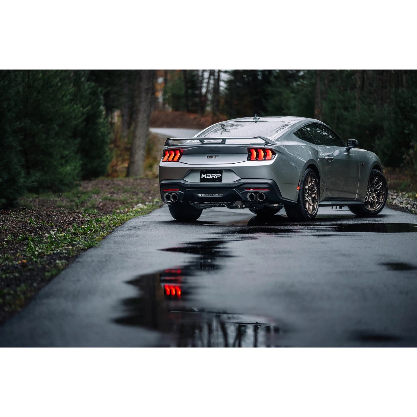 MBRP 2024+ Ford Mustang 5.0L T304 SS 3in Cat-Back Exhaust w/ Quad Carbon Fiber Tips (Valve Delete) | Ford Mustang (S72823CF)