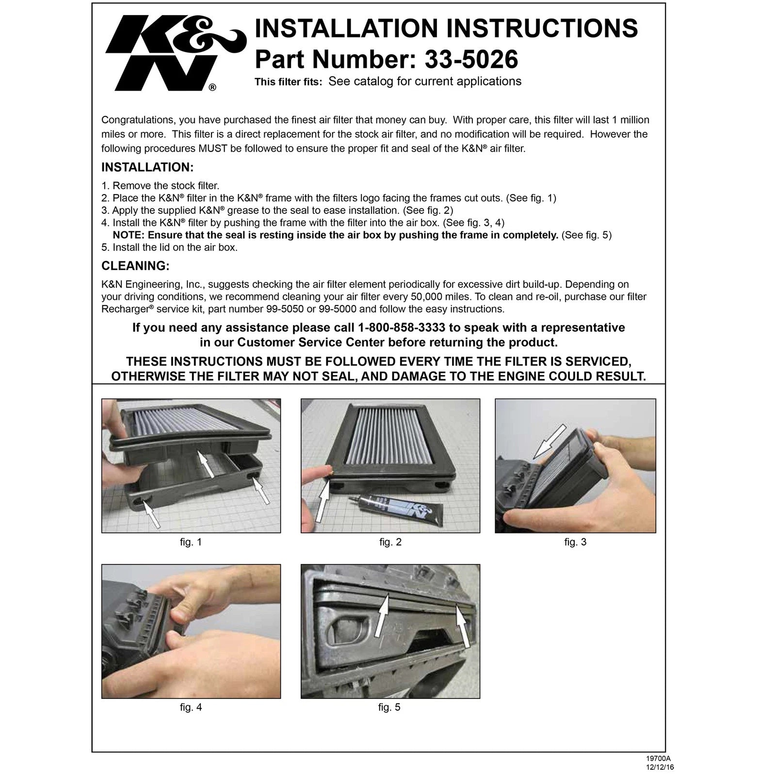 K&N 33-5026 High Flow Performance Air Filter for 15-19 Sonata / 15-20 Kia Optima