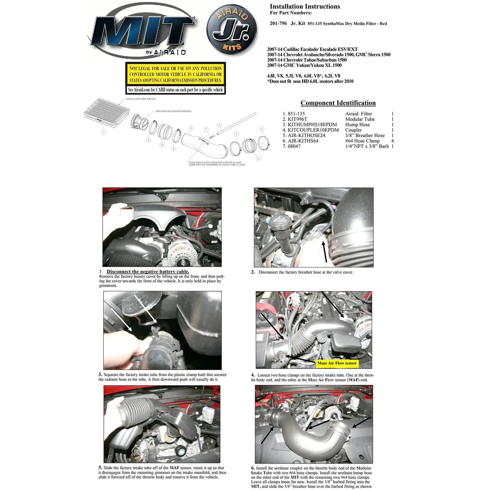 Airaid Jr Intake Kit | Chevrolet Avalanche/Sierra/Silverado 4.3/4.8/5.3/6.0L (07-13) (201-796)