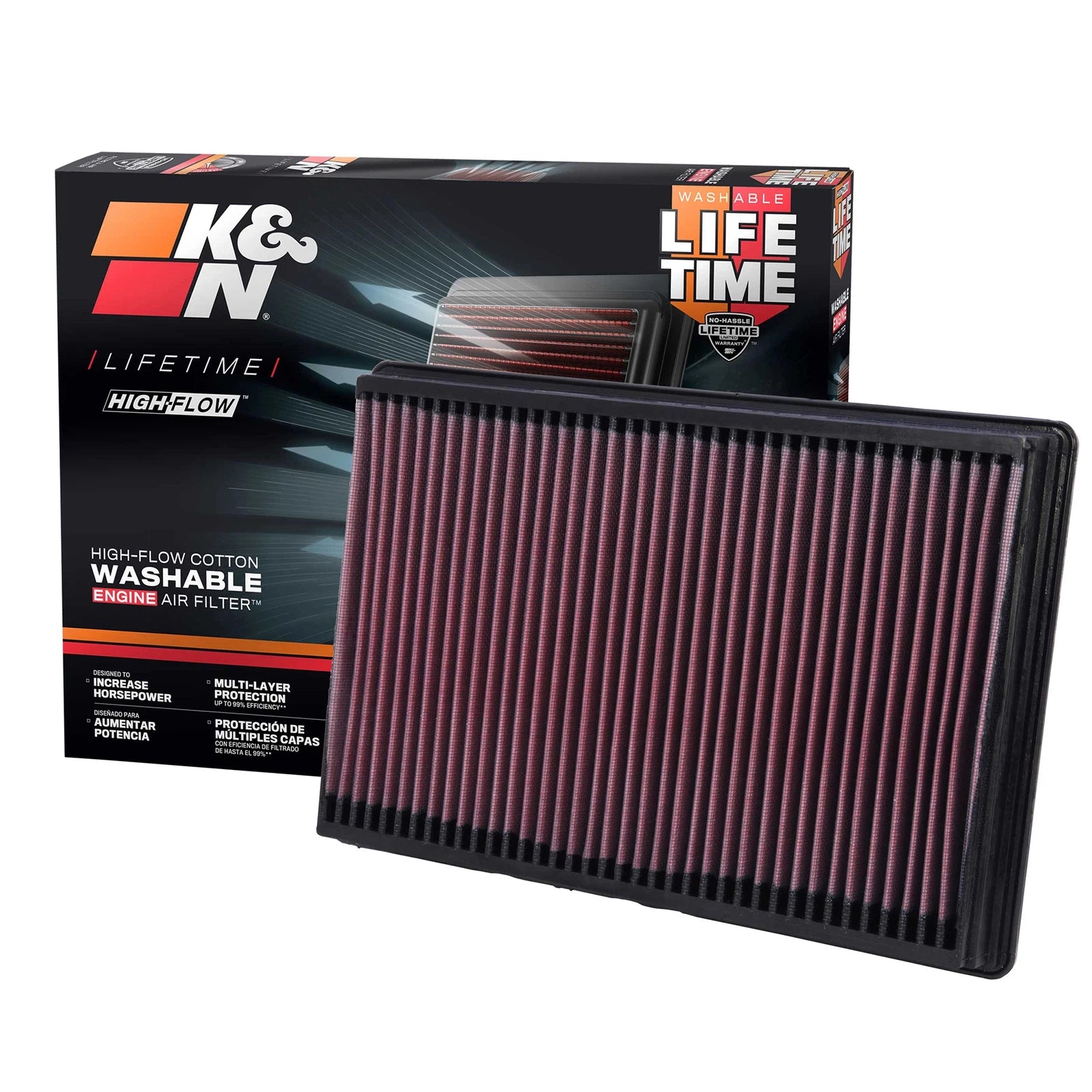 K&N Engineering Drop In Air Filter: Dodge Ram 1500 / 2500 / 3500 2002 - 2010 3.7L / 4.7L / 5.7L