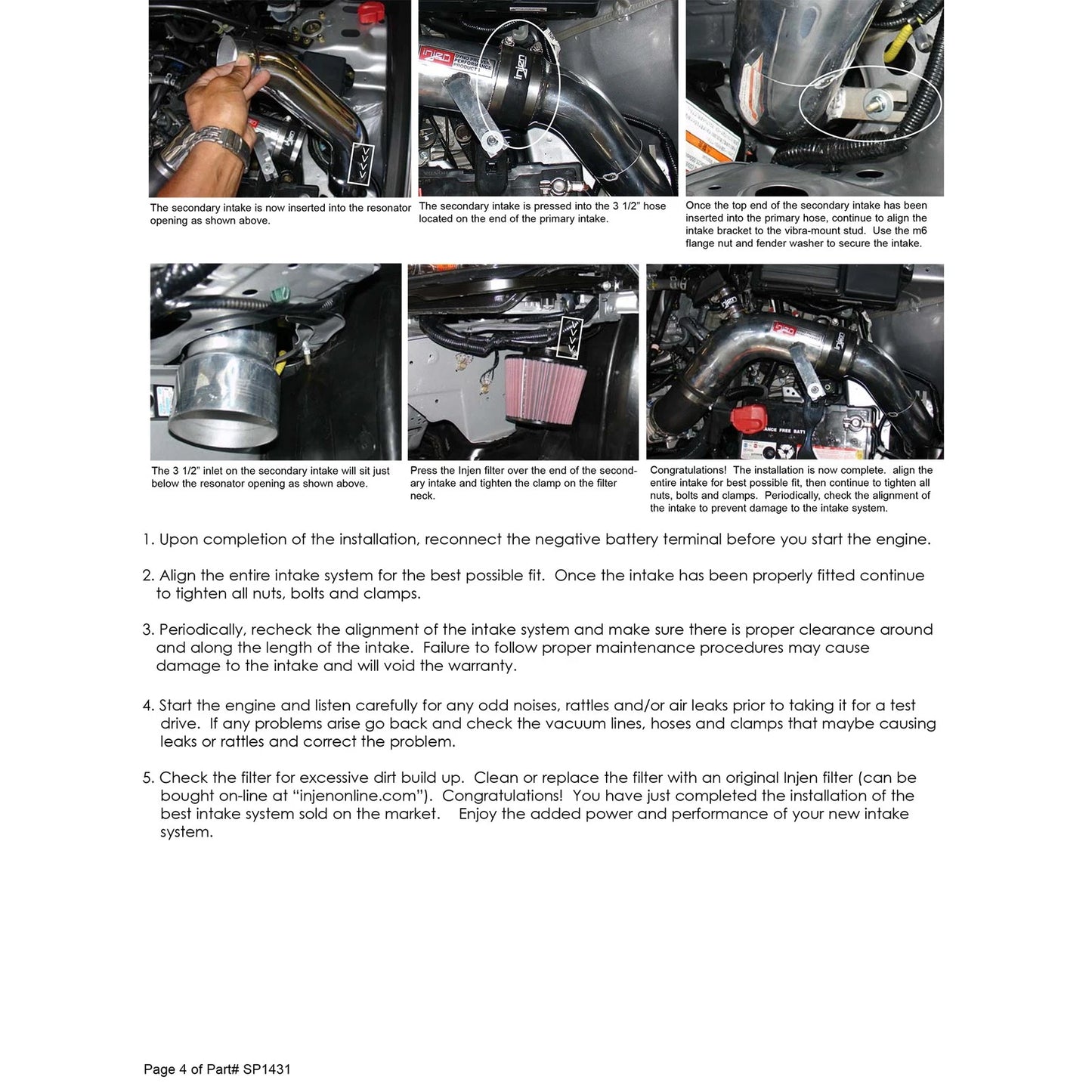 Injen Black Cold Air Intake System | Acura TSX (04-06) (SP1431BLK)