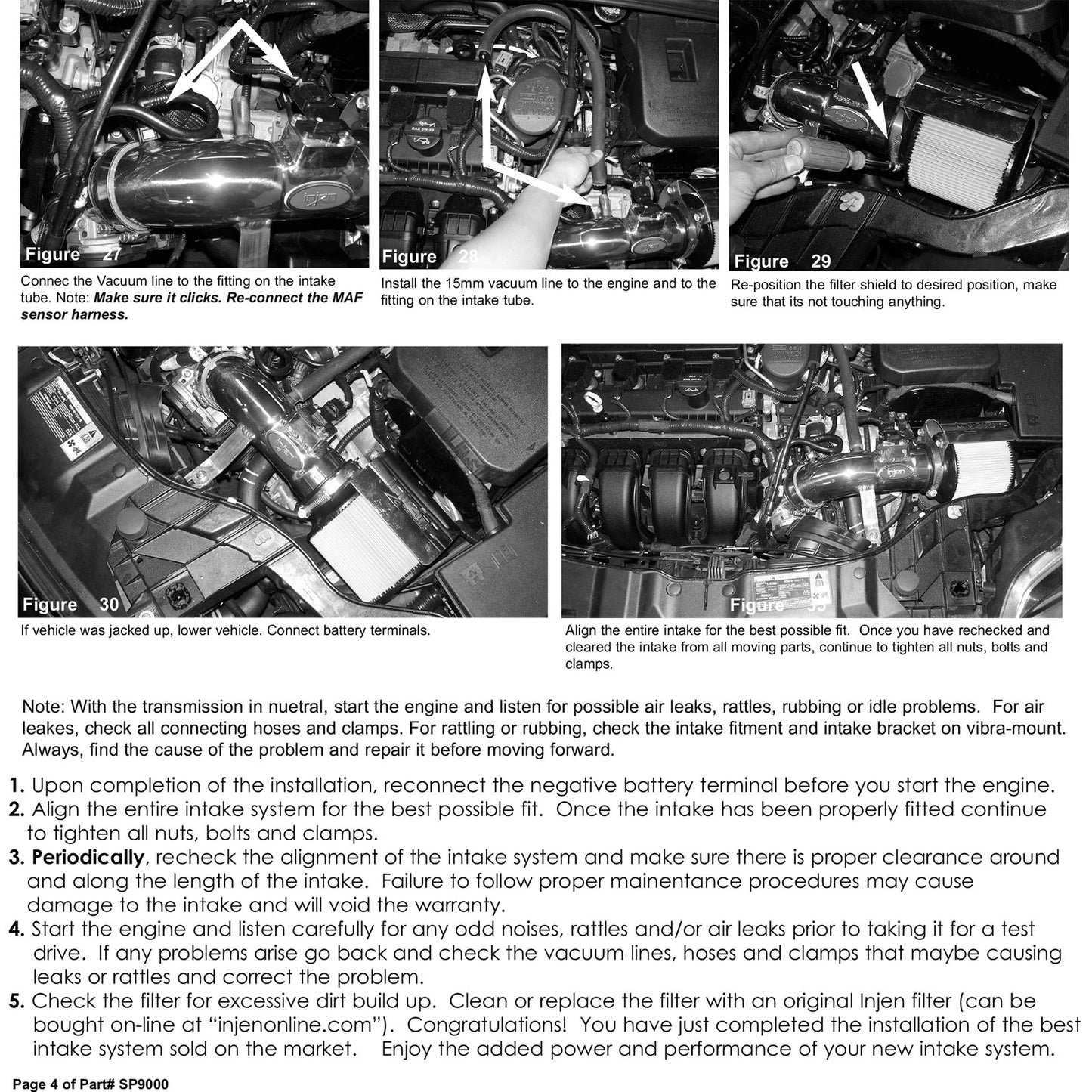 Injen 12 Ford Focus 2.0L 4cyl Air Intake w/ MR Tech & Web Nano-Fiber Dry Filter | Ford Focus / Volvo S40 / C30 (SP9000BLK)