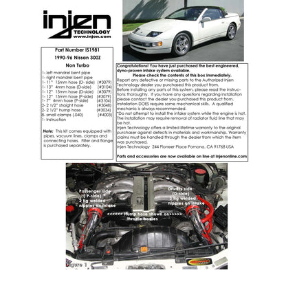 Injen Pipe Only Polished Short Ram Intake System | Nissan 300ZX Non Turbo (90-96) (IS1981P)