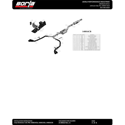 Borla Cat-Back Exhaust System - ATAK | 2020-2020 Jeep Gladiator 3.6L (140816CB)