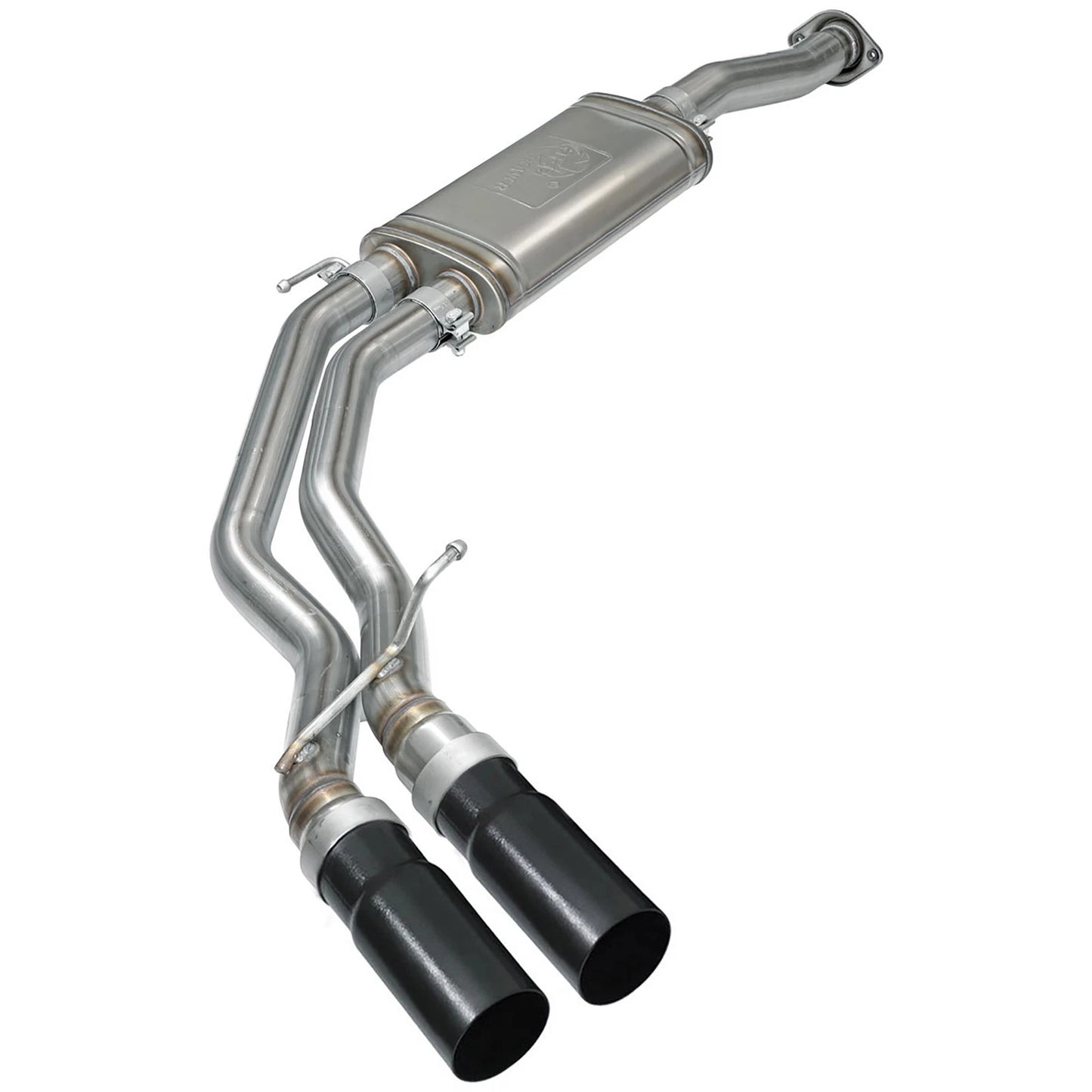 aFe 3in to 2.5in SS Cat-Back Exhaust w/ Black Tip | Ford F-150 EcoBoost V6/V8 (15-16) (49-43081-B)