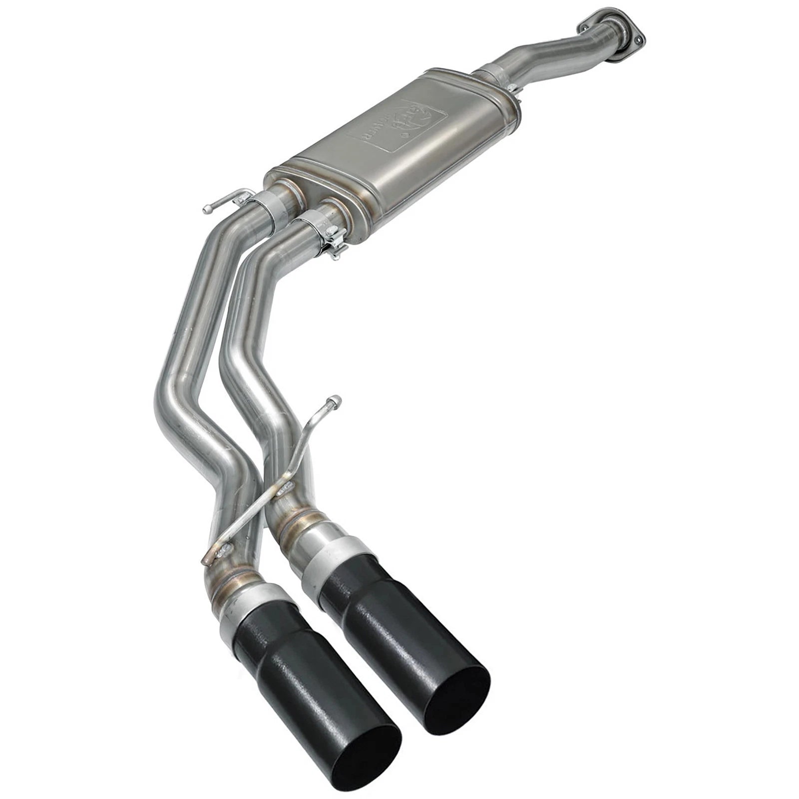aFe 3in to 2.5in SS Cat-Back Exhaust w/ Black Tip | Ford F-150 EcoBoost V6/V8 (15-16) (49-43081-B)