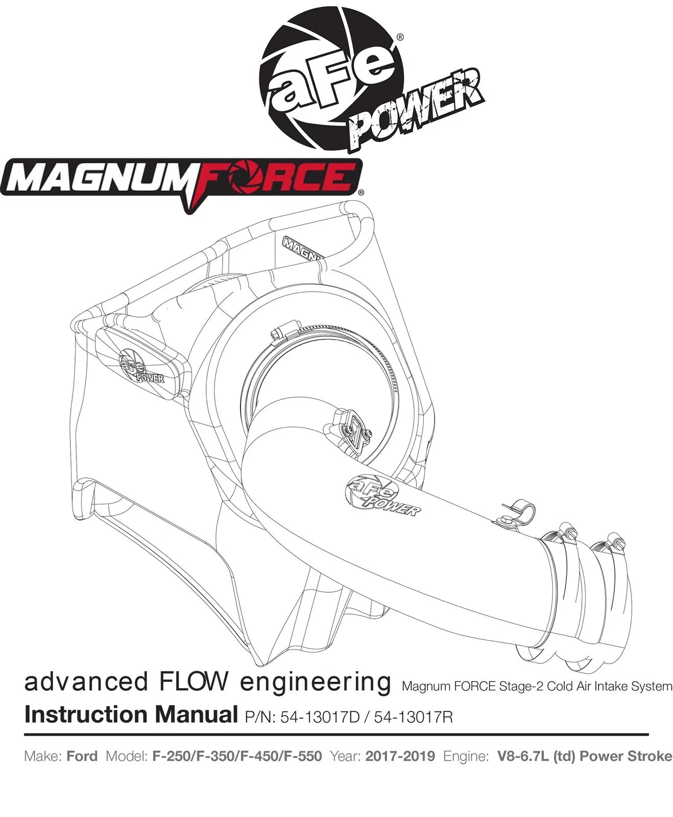 aFe Magnum FORCE Stage-2 Pro DRY S Intake | Ford Diesel Trucks V8 6.7L (17-18) (54-13017D)